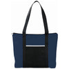 Bullet Navy Blue Timeline Non-Woven Zip Convention Totes