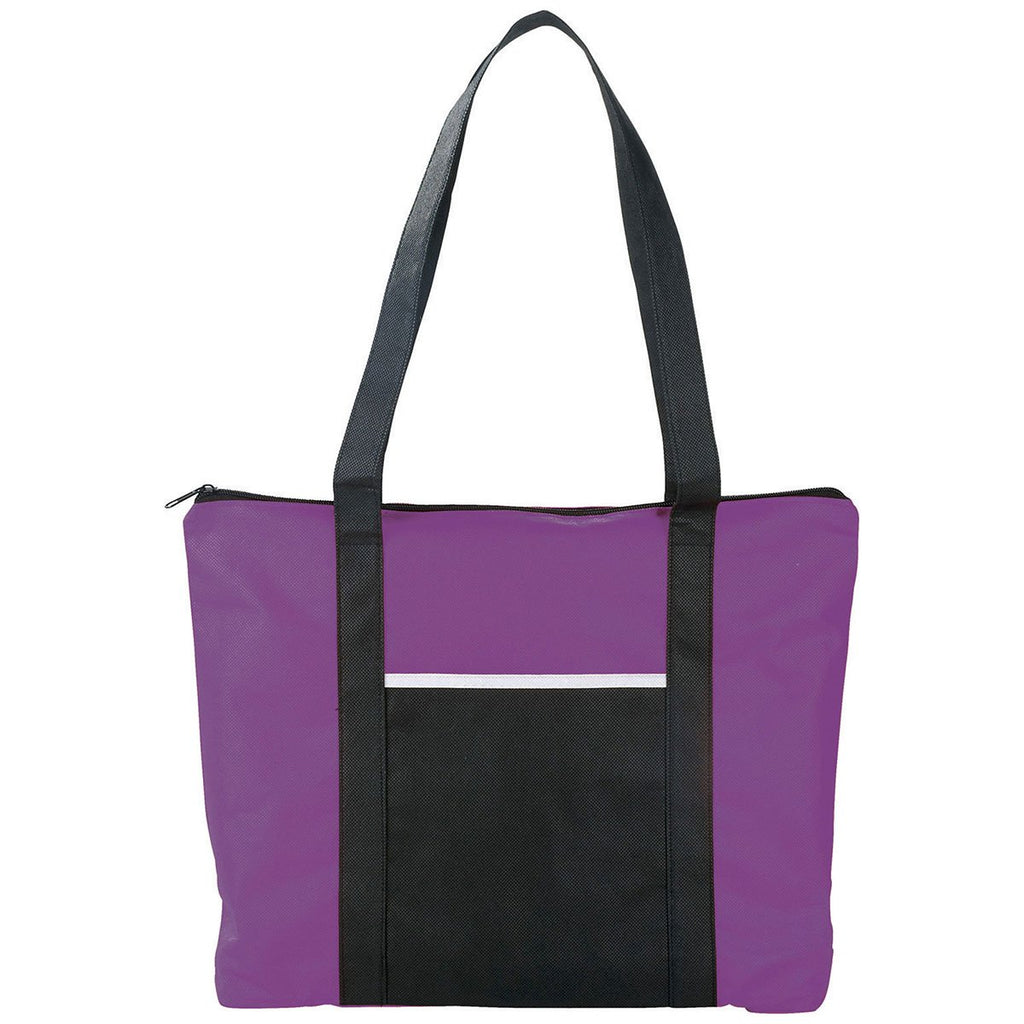 Bullet Purple Timeline Non-Woven Zip Convention Totes