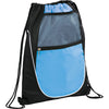 Bullet Light Blue Locker Mesh Pocket Drawstring Bag
