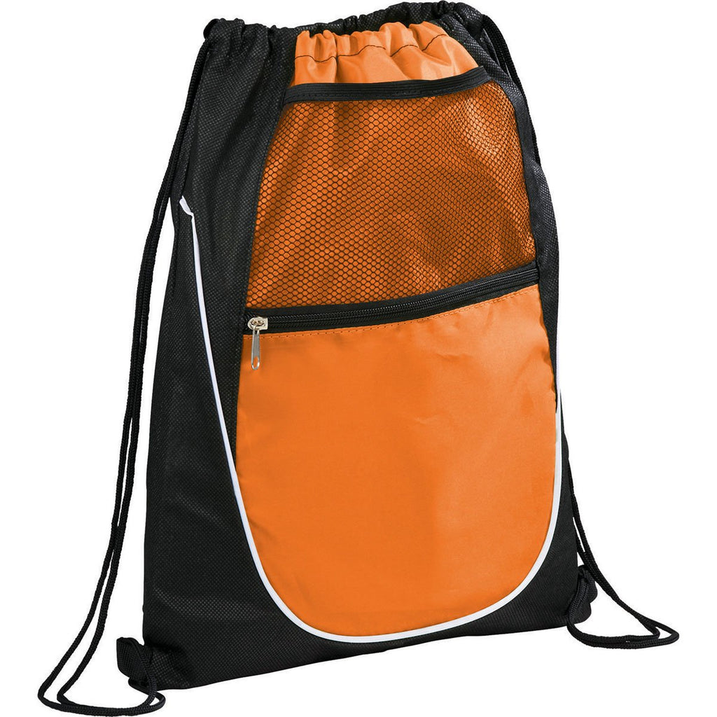 Bullet Orange Locker Mesh Pocket Drawstring Bag