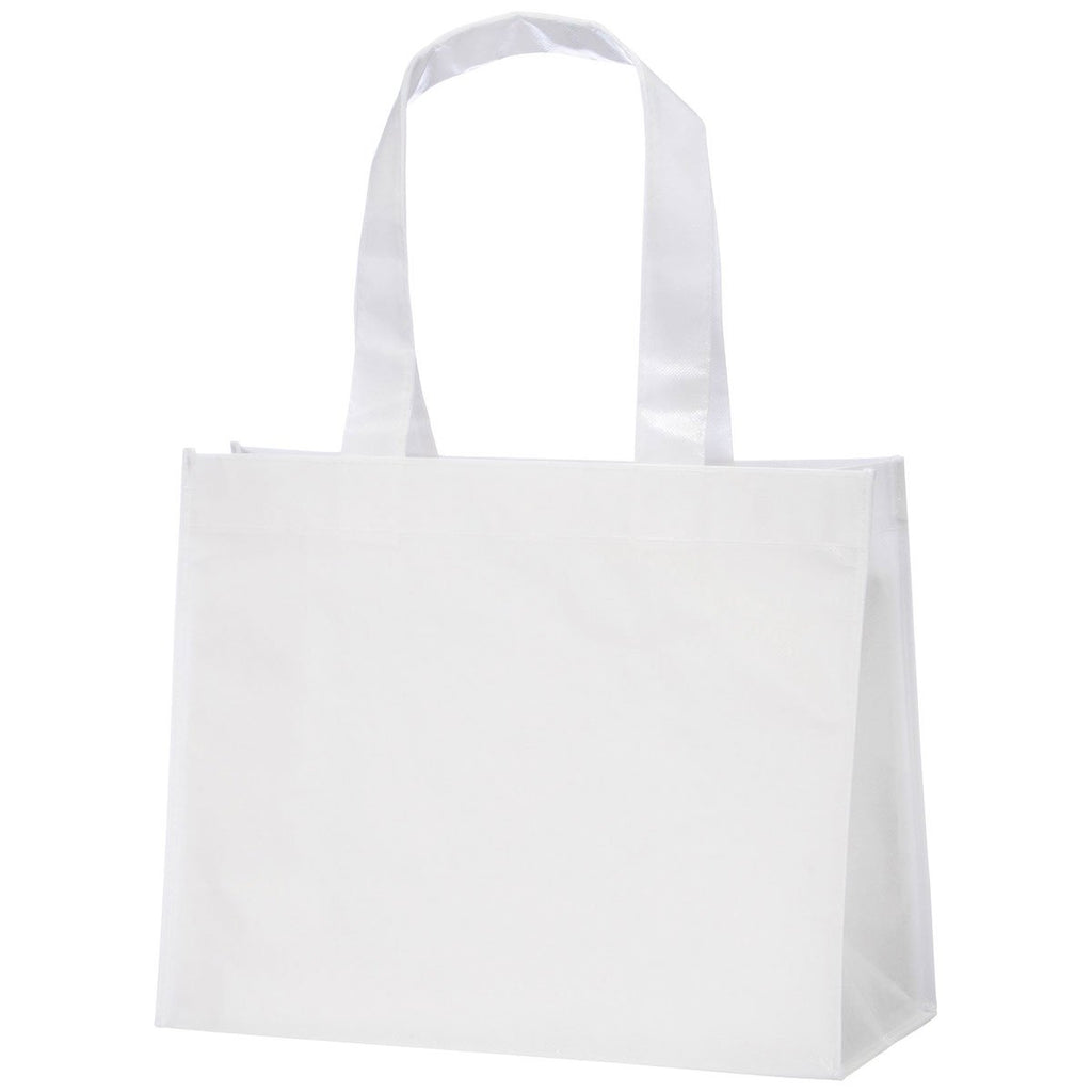 Bullet White Rumba Laminated Non-Woven Shopper Tote