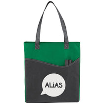 Bullet Green with Black Trim Rivers Pocket Non-Woven Convention Tote