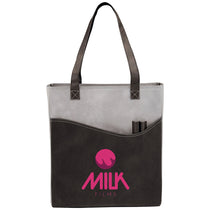 Bullet Grey with Black Trim Rivers Pocket Non-Woven Convention Tote