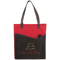 Bullet Red with Black Trim Rivers Pocket Non-Woven Convention Tote