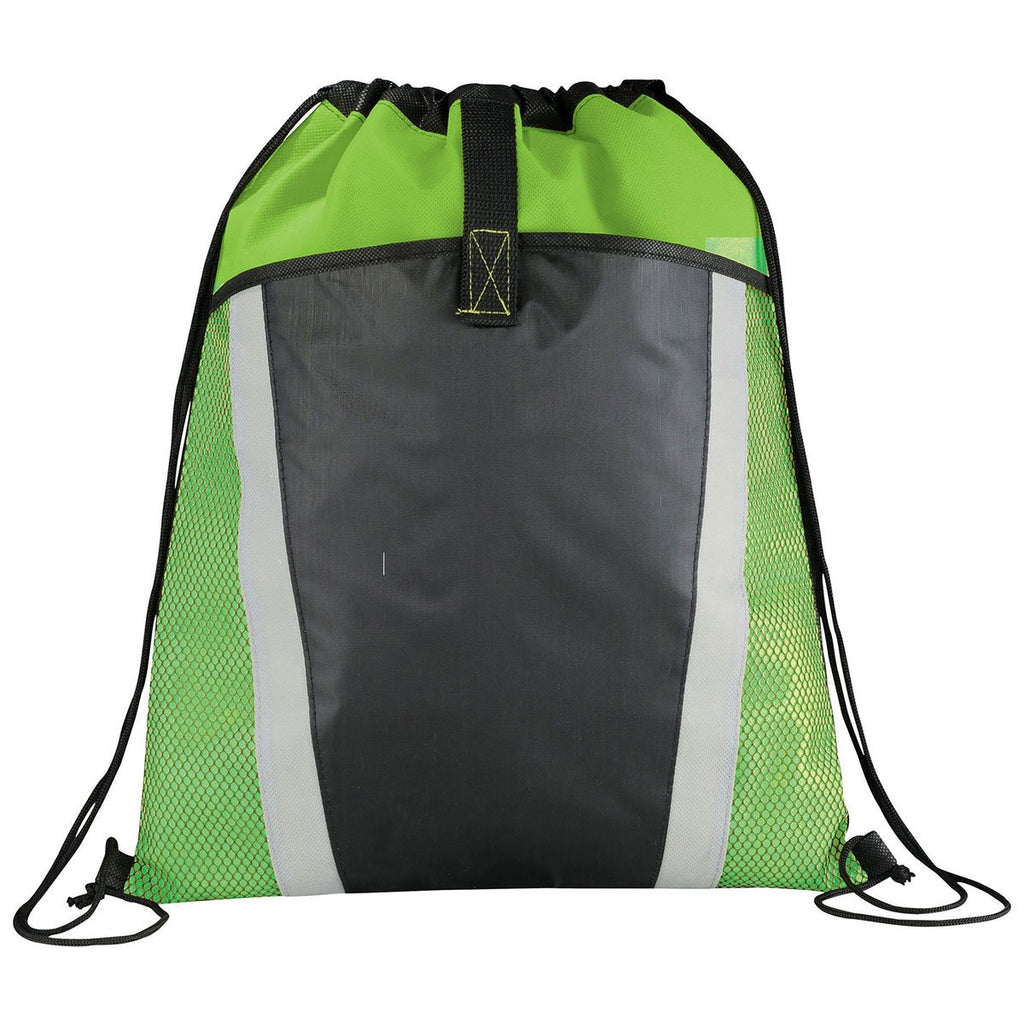 Bullet Lime Green Vortex Mesh Pocket Drawstring Bag