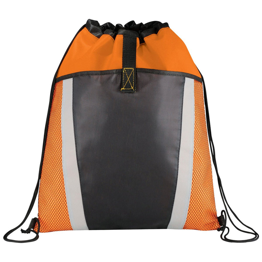 Bullet Orange Vortex Mesh Pocket Drawstring Bag
