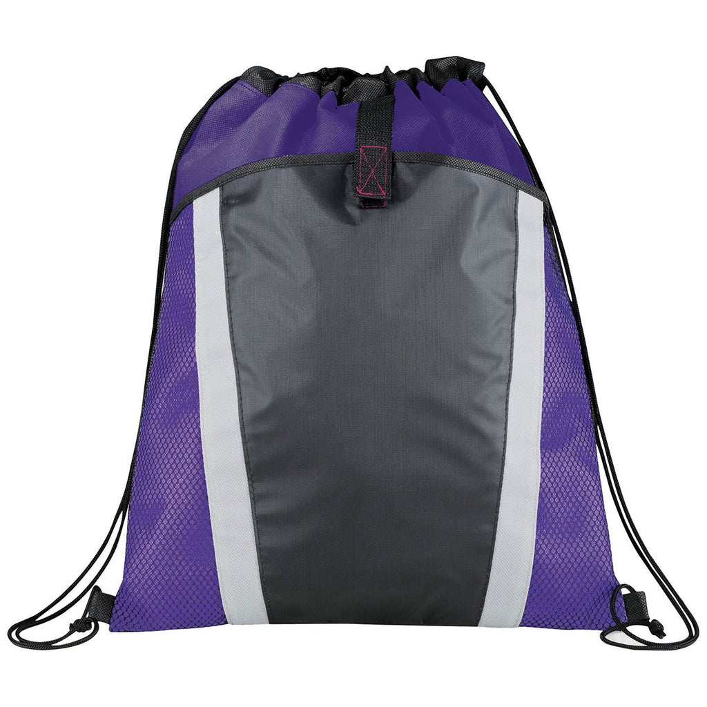 Bullet Purple Vortex Mesh Pocket Drawstring Bag