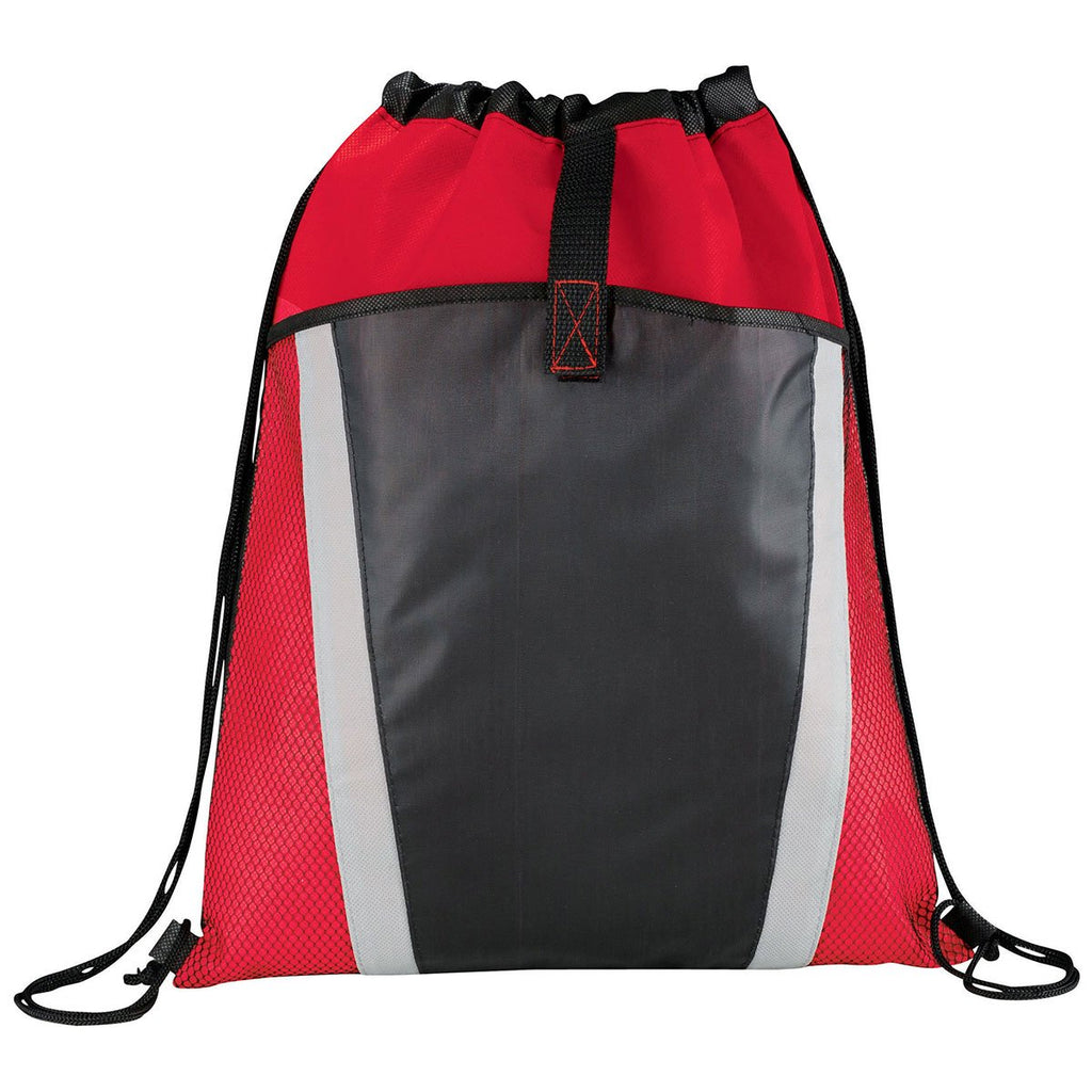 Bullet Red Vortex Mesh Pocket Drawstring Bag