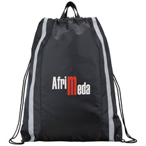Bullet Black Reflective Drawstring Bag