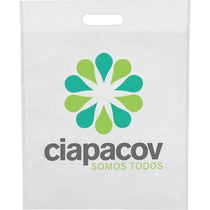 Bullet White Large Freedom Heat Seal Non-Woven Tote