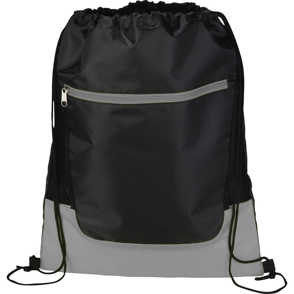 Bullet Grey Libra Front Zipper Drawstring Bag