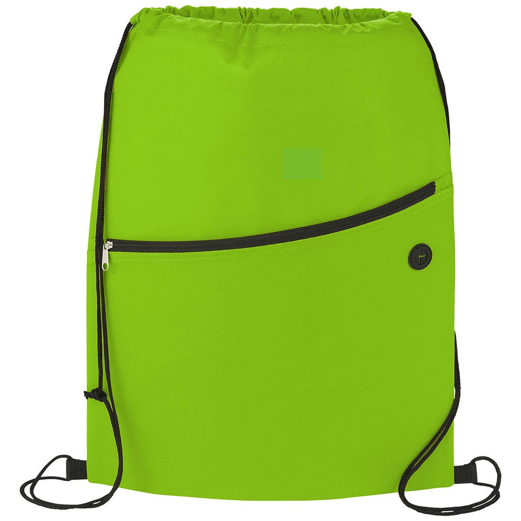 Bullet Lime Green Sidekick Non-Woven Drawstring Bag