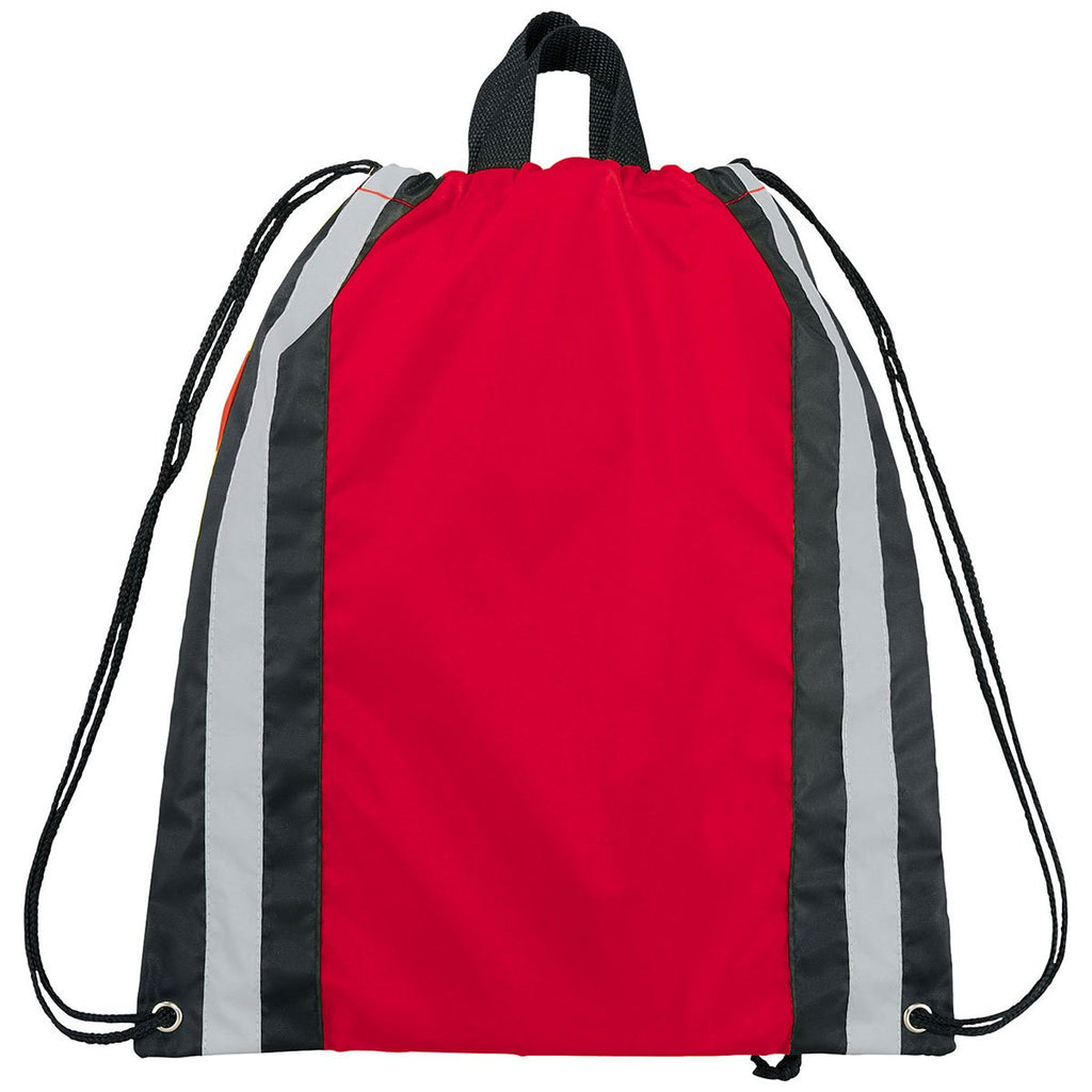Bullet Red Small Reflective Drawstring Bag