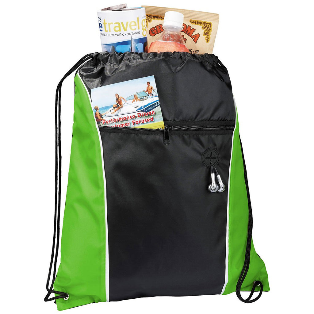 Bullet Lime Green Funnel Drawstring Bag