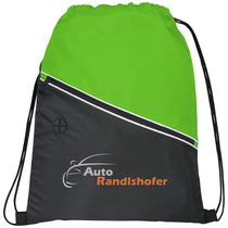 Bullet Lime Green Railway Drawstring Bag