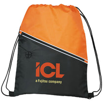 Bullet Orange Railway Drawstring Bag