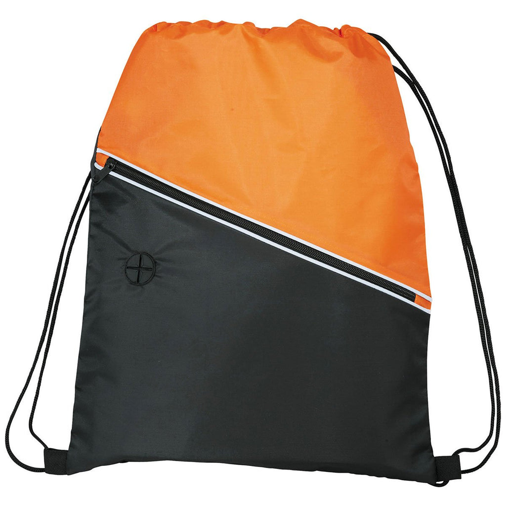 Bullet Orange Railway Drawstring Bag