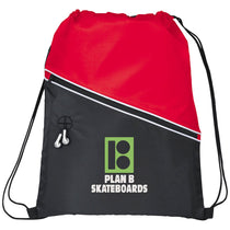 Bullet Red Railway Drawstring Bag