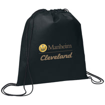Bullet Black Evergreen Non-Woven Drawstring Bag