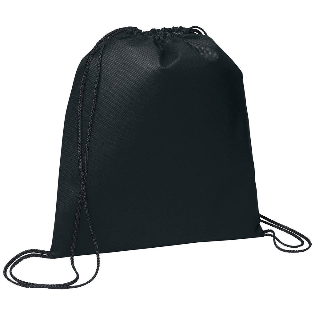 Bullet Black Evergreen Non-Woven Drawstring Bag