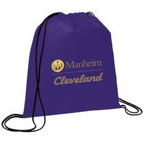Bullet Purple Evergreen Non-Woven Drawstring Bag