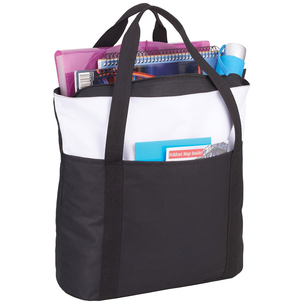 Bullet White Heavy Duty Zippered Convention Tote