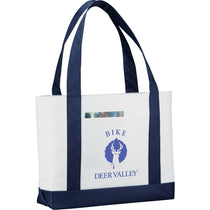 Bullet White with Navy Blue Trim Large Boat Tote