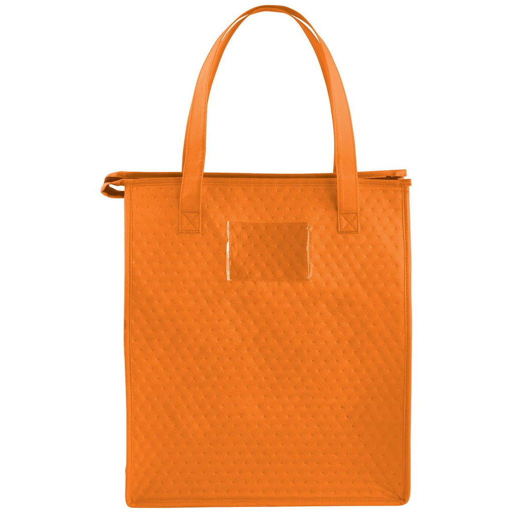 Bullet Orange Deluxe Non-Woven Insulated Grocery Tote