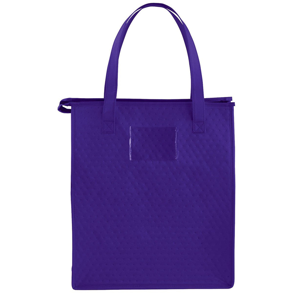 Bullet Purple Deluxe Non-Woven Insulated Grocery Tote