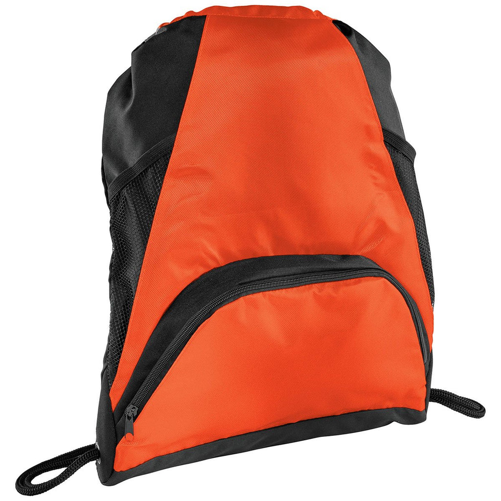 Bullet Orange Deluxe Mesh Accent Drawstring Bag