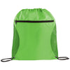 Bullet Lime Green Zippered Side Mesh Drawstring Bag