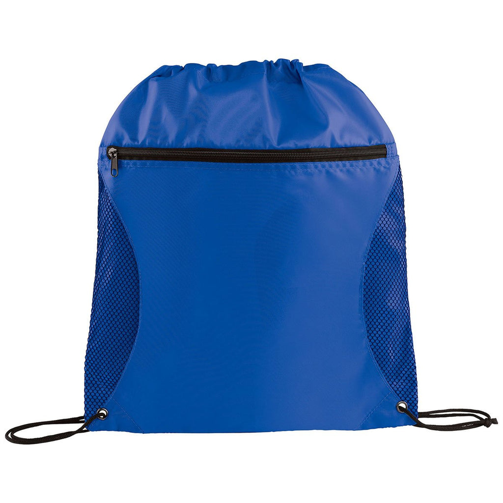 Bullet Royal Blue Zippered Side Mesh Drawstring Bag
