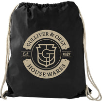 Bullet Black Large Cotton Drawstring Bag