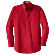 CornerStone Men's Red Long Sleeve SuperPro Twill Shirt