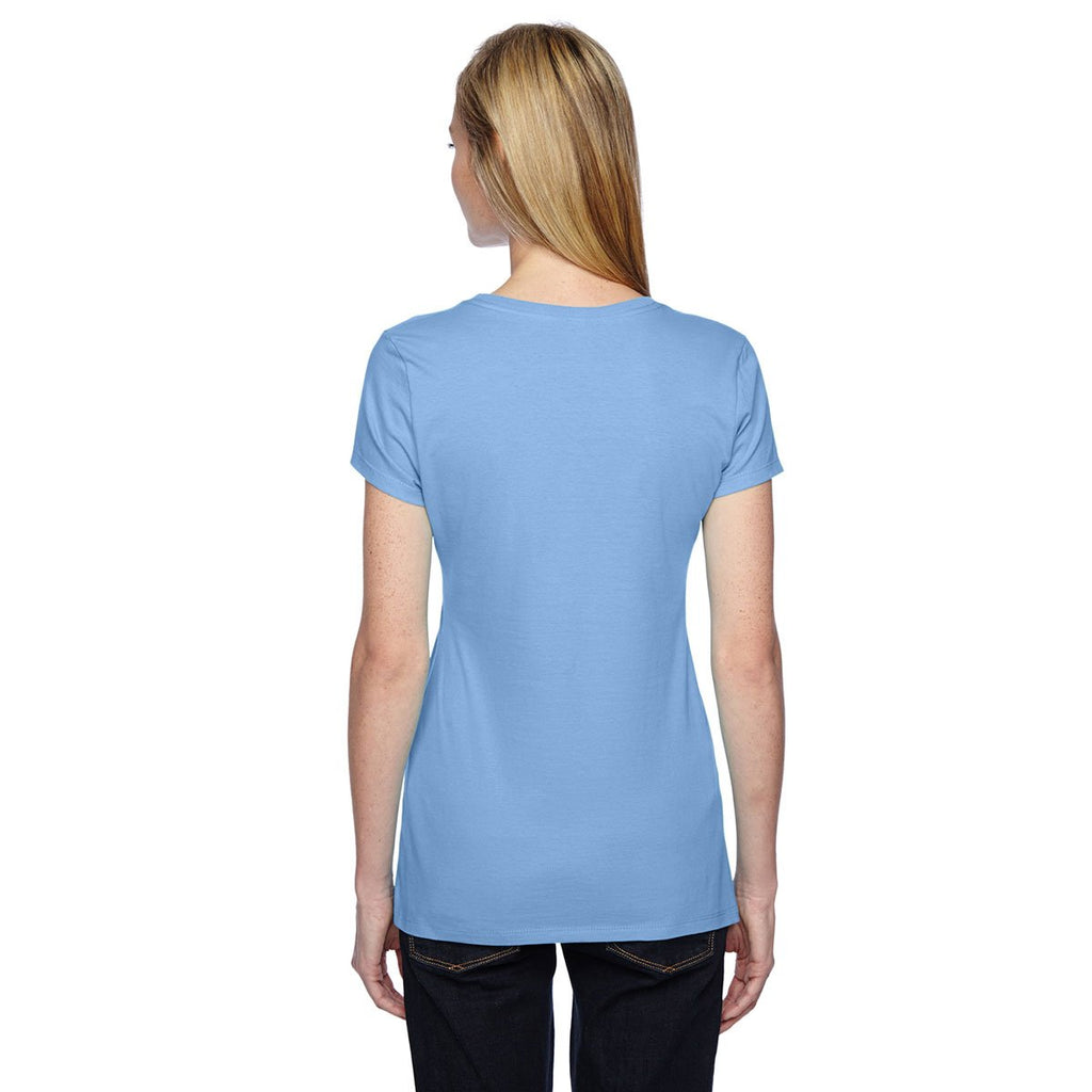 Fruit of the Loom Women's Light Blue 4.7 oz Sofspun Jersey Junior Crew T-Shirt