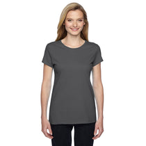 Fruit of the Loom Women's Charcoal Grey 4.7 oz Sofspun Jersey Junior Crew T-Shirt