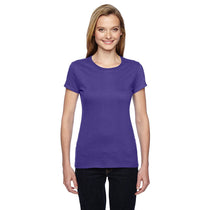Fruit of the Loom Women's Purple 4.7 oz Sofspun Jersey Junior Crew T-Shirt