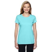 Fruit of the Loom Women's Scuba Blue 4.7 oz Sofspun Jersey Junior Crew T-Shirt