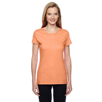 Fruit of the Loom Women's Orange Sherbet 4.7 oz Sofspun Jersey Junior Crew T-Shirt