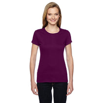 Fruit of the Loom Women's Wild Plum 4.7 oz Sofspun Jersey Junior Crew T-Shirt