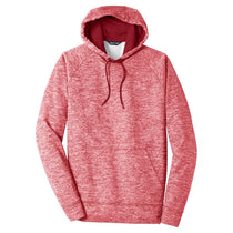 Sport-Tek Men's Deep Red PosiCharge Electric Heather Fleece Hooded Pullover