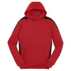 Sport-Tek Men's True Red/ Black Sleeve Stripe Pullover Hooded Sweatshirt