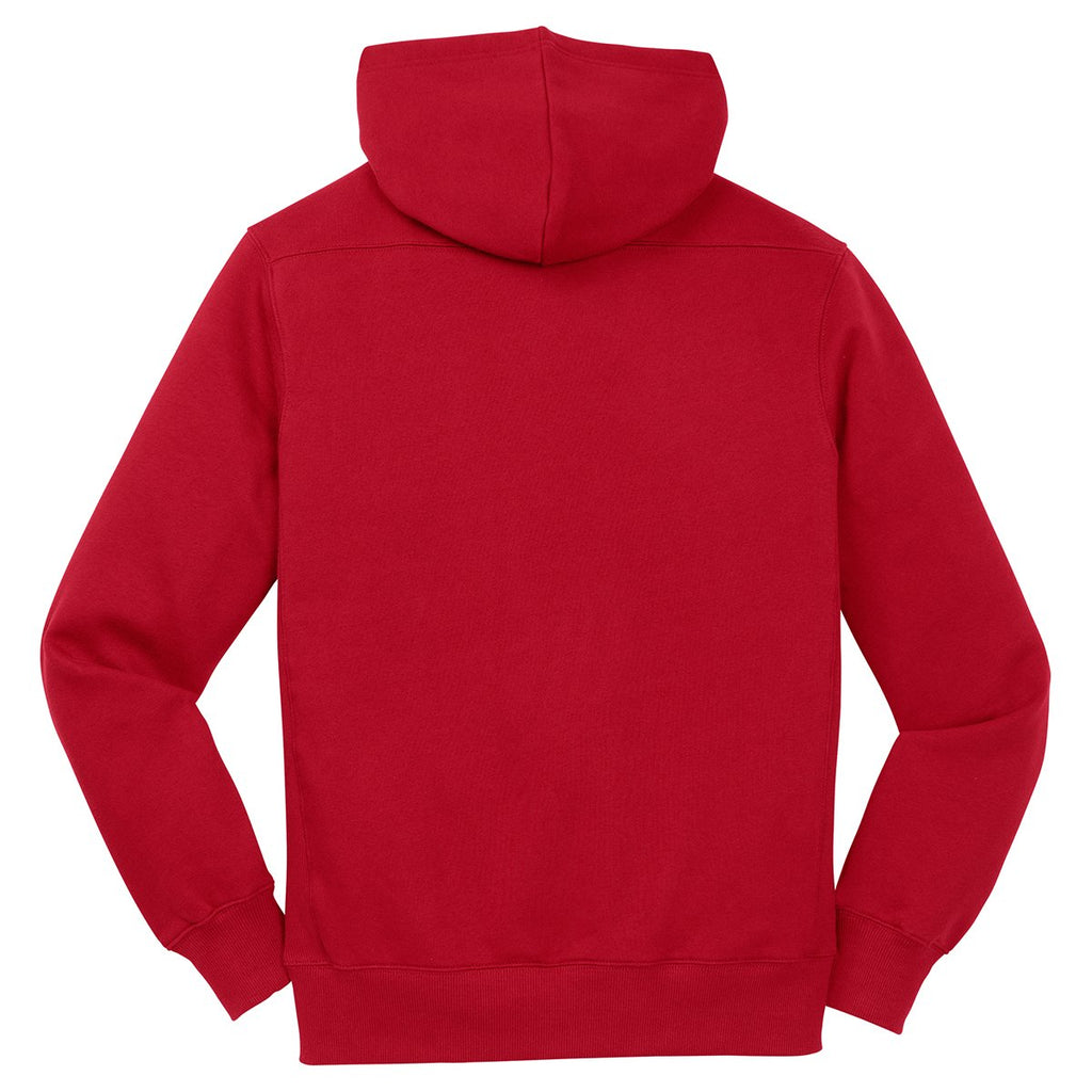 Sport-Tek Men's Deep Red Lace Up Pullover Hooded Sweatshirt