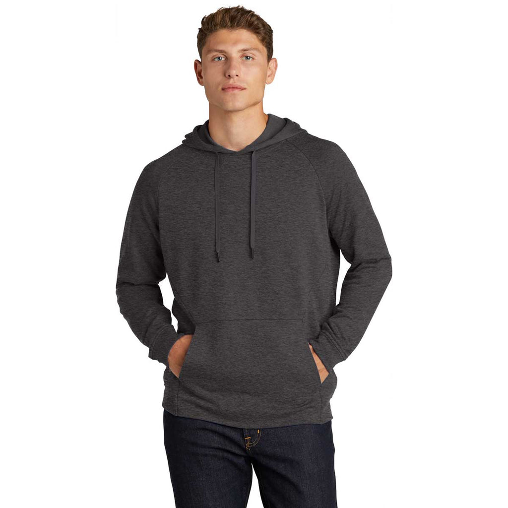 Sport-Tek Men's Heather Black Lightweight French Terry Pullover Hoodie