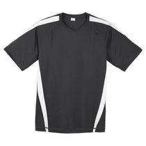 Sport-Tek Men's Iron Grey/White Colorblock PosiCharge Competitor Tee