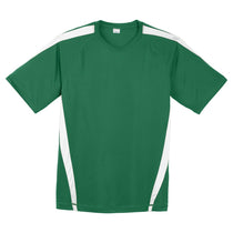 Sport-Tek Men's Kelly Green/White Colorblock PosiCharge Competitor Tee