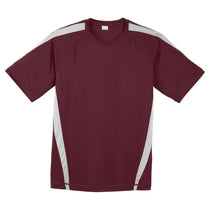 Sport-Tek Men's Maroon/Silver Colorblock PosiCharge Competitor Tee