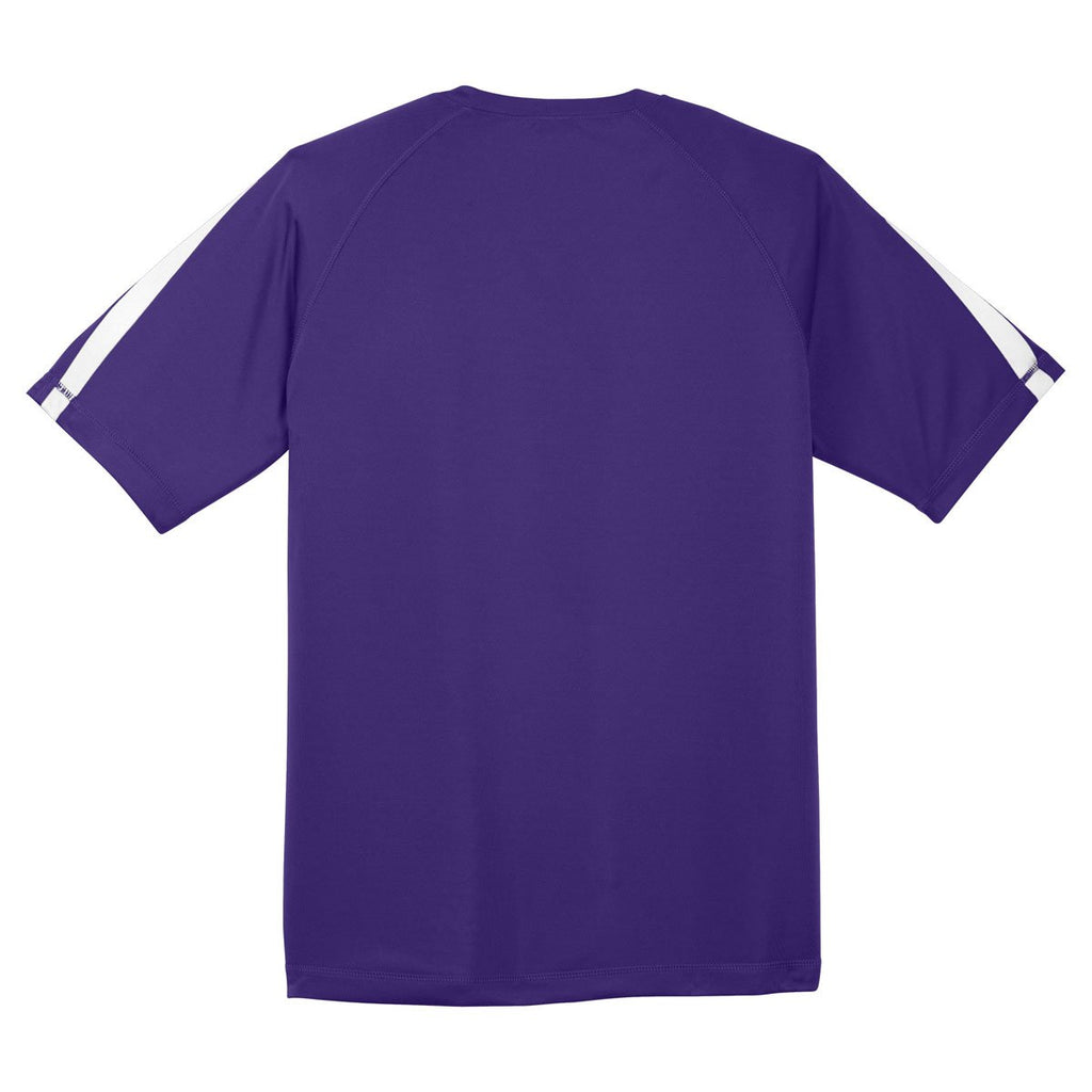 Sport-Tek Men's Purple/White Colorblock PosiCharge Competitor Tee