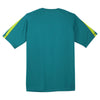 Sport-Tek Men's Tropic Blue/Lime Shock Colorblock PosiCharge Competitor Tee