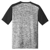 Sport-Tek Men's Black Electric/Black PosiCharge Electric Heather Colorblock Tee